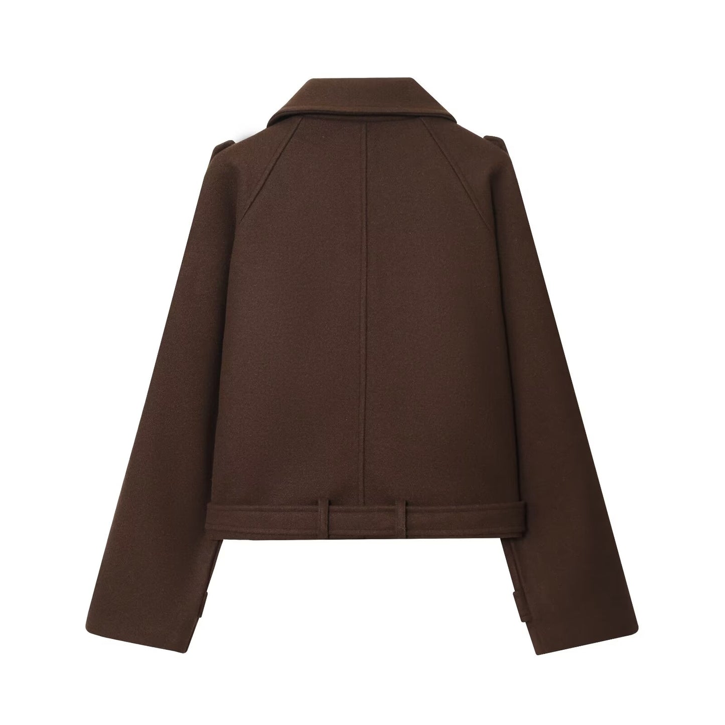 Women Suit Collar Lace up Long Sleeve Jacket Coat