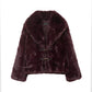 Autumn Winter High Grade Loose Artificial Fur Effect Long Sleeved Jacket Coat