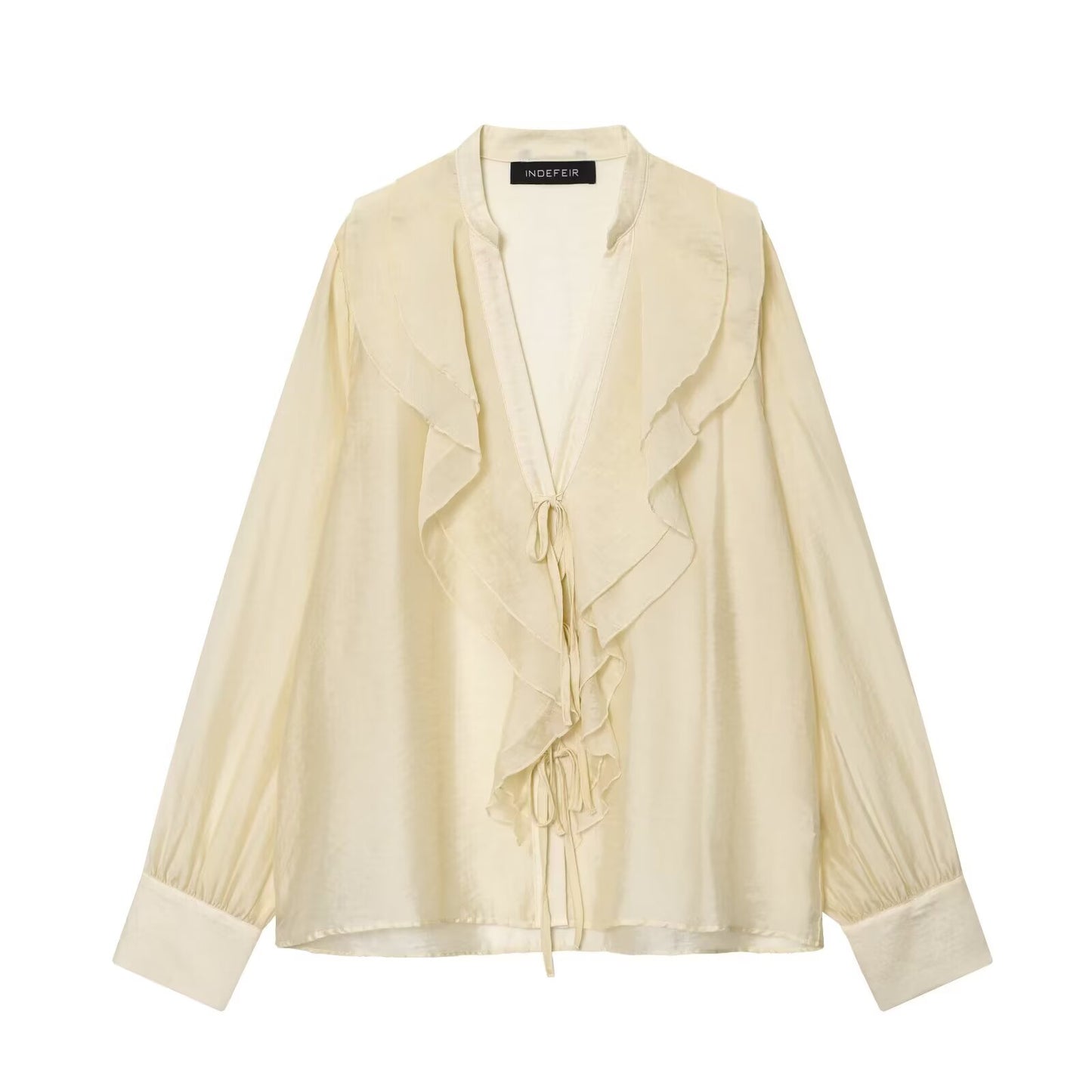 Fall WomenClothing Laminated Decoration Bow Shirt