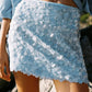Women Clothing Spring Sequ Design A line High Waist Mini Skirt