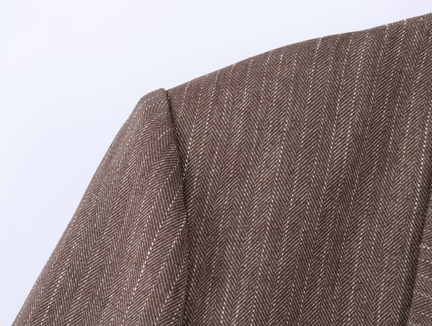 Women Clothing Summer Office Herringbone Twill Belt Blazers