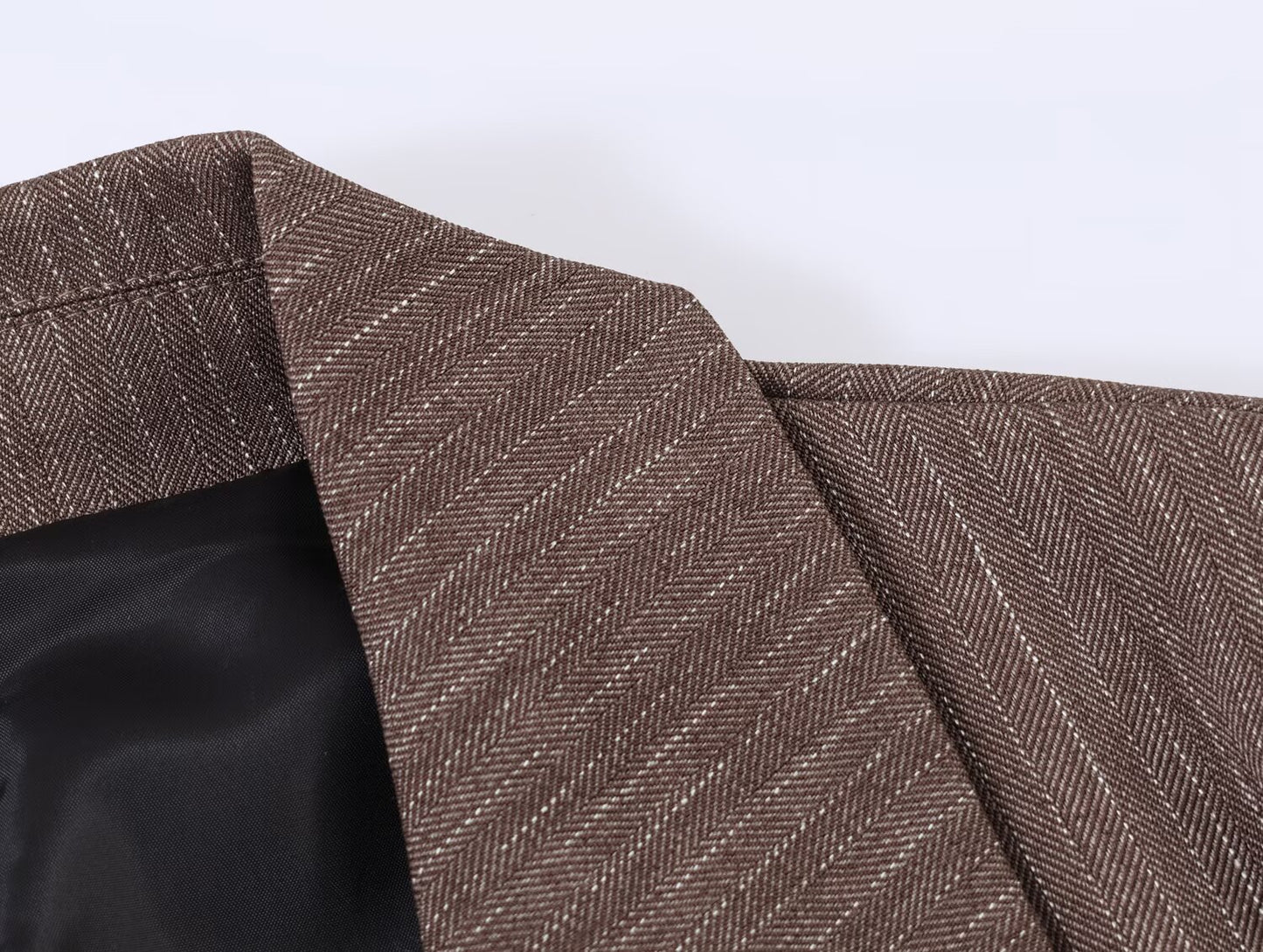 Women Clothing Summer Office Herringbone Twill Belt Blazers