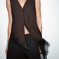 Women Clothing Spring Elegant Asymmetry Lace Vest Top