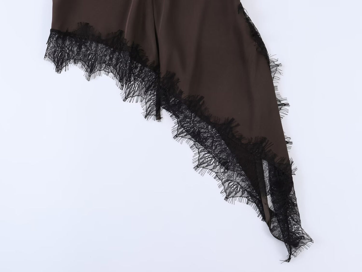 Lolly Asymmetric Lace Vest Top