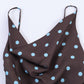 Women Clothing Drape Polka Dot Brace Top