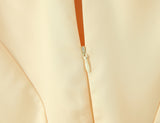 Butter Yellow Satin Cinched Waist Dress