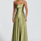 Women Elegant Graceful Dress Sexy Backless Lace up Waist Slim Fit Suspender Maxi Dress