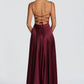 Women Elegant Graceful Dress Sexy Backless Lace up Waist Slim Fit Suspender Maxi Dress