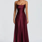 Women Elegant Graceful Dress Sexy Backless Lace up Waist Slim Fit Suspender Maxi Dress