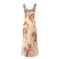 Summer Elegant Socialite Adult Lady like Woman Retro Printed Niche Vacation Slim Dress