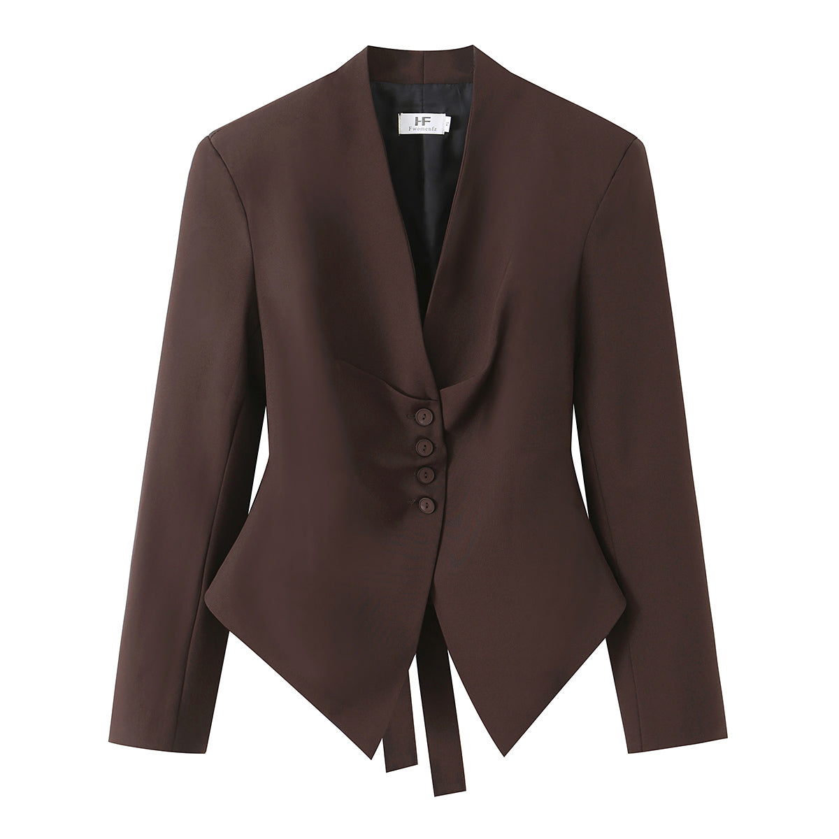 Women Clothing Spring Single Breasted Chest Pleating without Buckle Long Sleeve Blazer