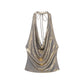 Women Clothing Draped Hanging Collar Vest Camisole Bright Top