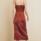 Rust Corset Midi Dress