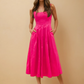 Rasberry Scoop Back Midi Dress