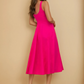 Rasberry Scoop Back Midi Dress