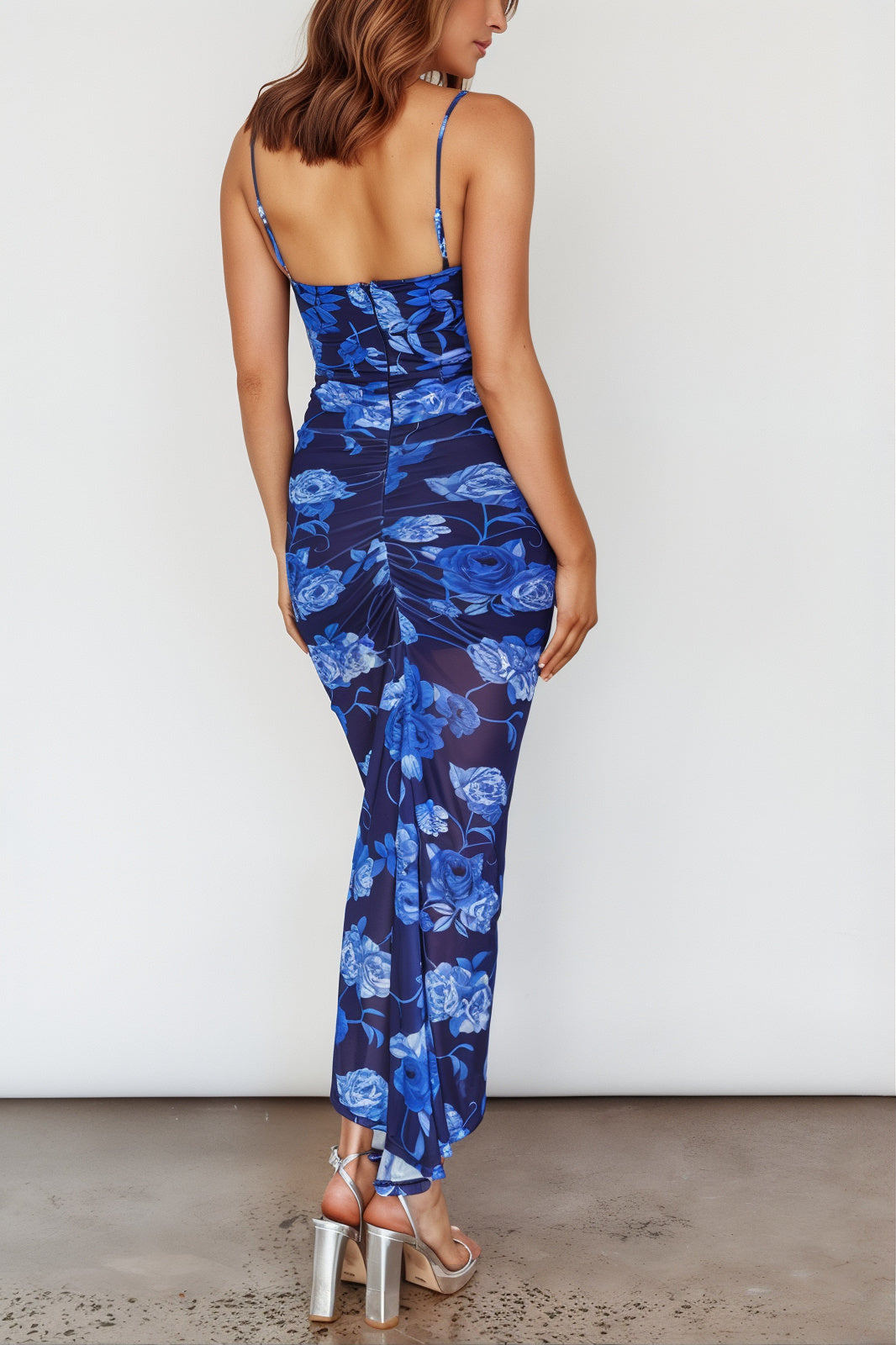 Bianca Floral Ruching Midi Dress