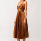 Sofie Bronze Pleated Midi Dress