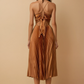 Sofie Bronze Pleated Midi Dress