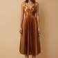 Sofie Bronze Pleated Midi Dress