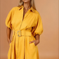 Elia Mustard Puff Sleeve Dress