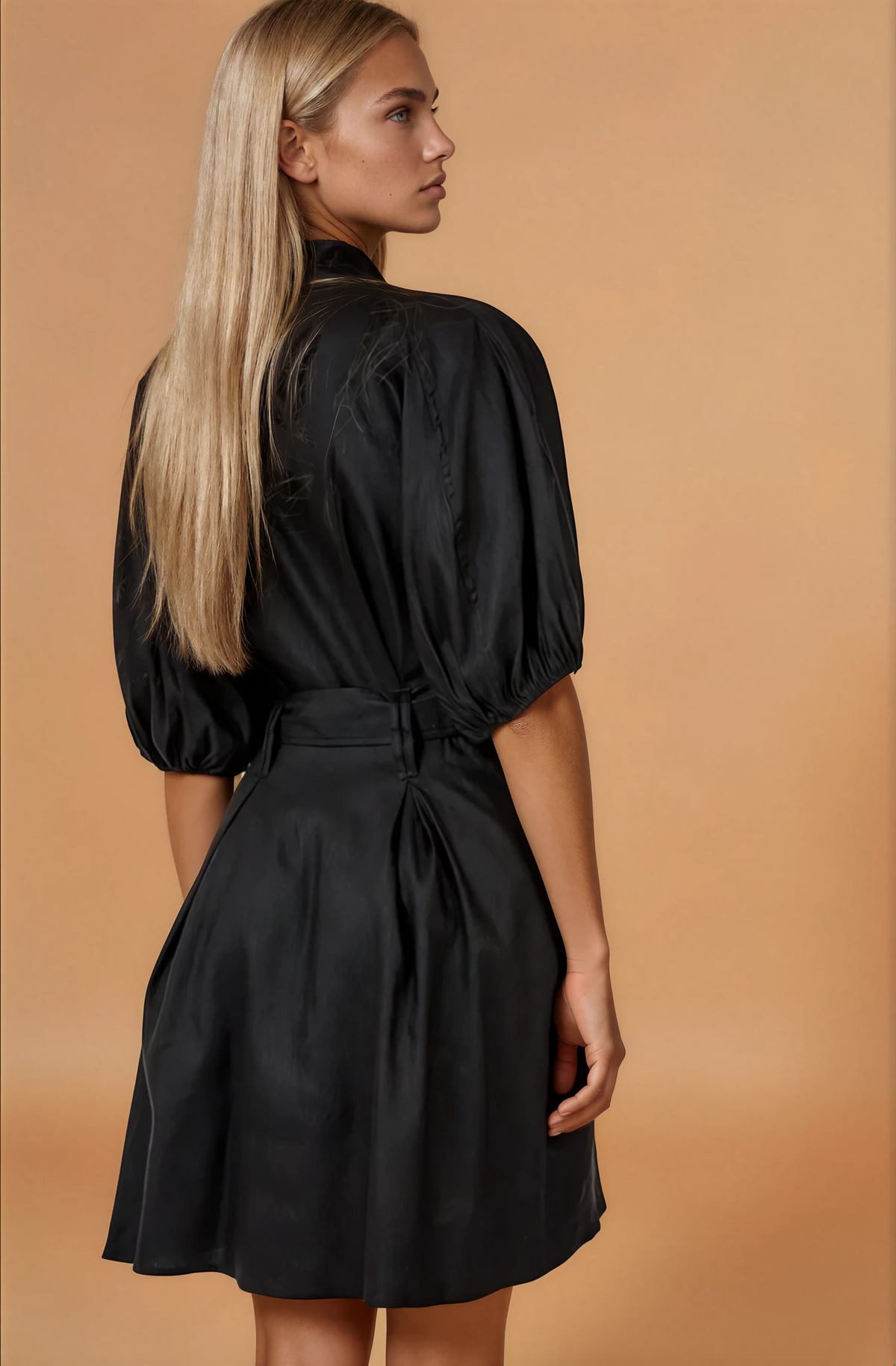 Elia Black Puff Sleeve Dress