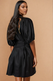 Elia Black Puff Sleeve Dress