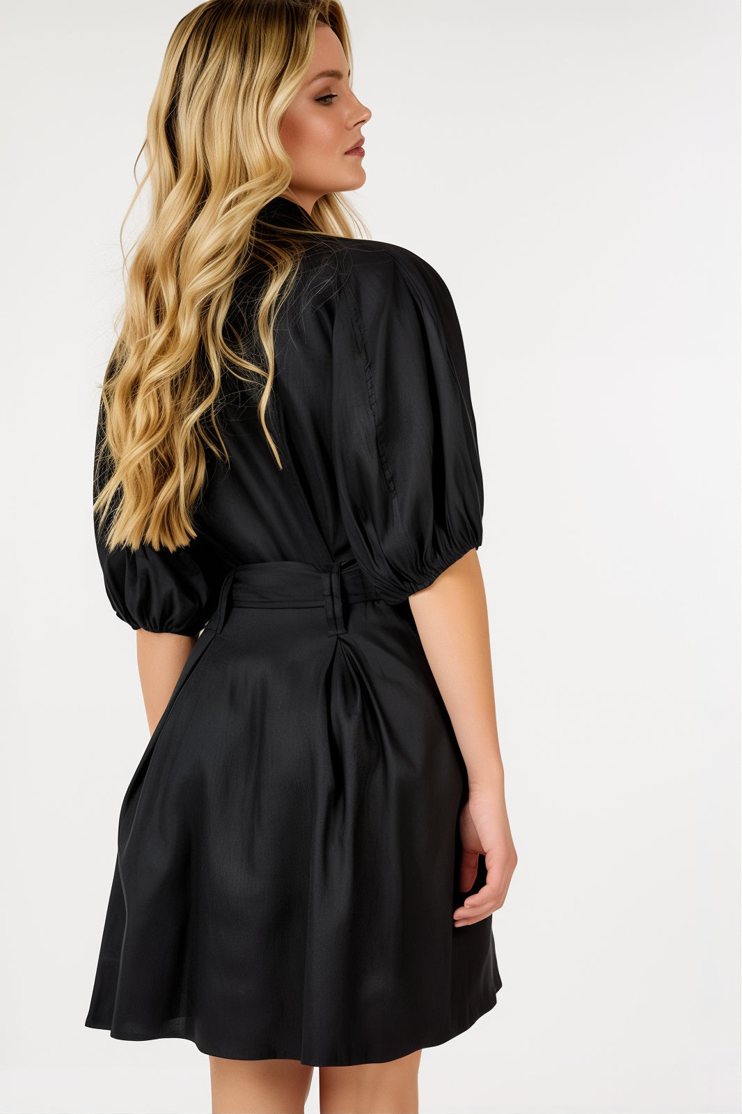 Elia Black Puff Sleeve Dress