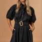 Elia Black Puff Sleeve Dress