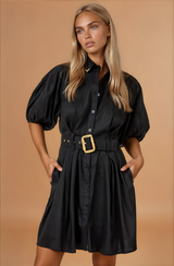 Elia Black Puff Sleeve Dress