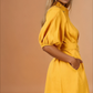 Elia Mustard Puff Sleeve Dress