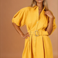 Elia Mustard Puff Sleeve Dress