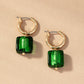 Green Square Murano Earings