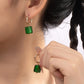 Green Square Murano Earings