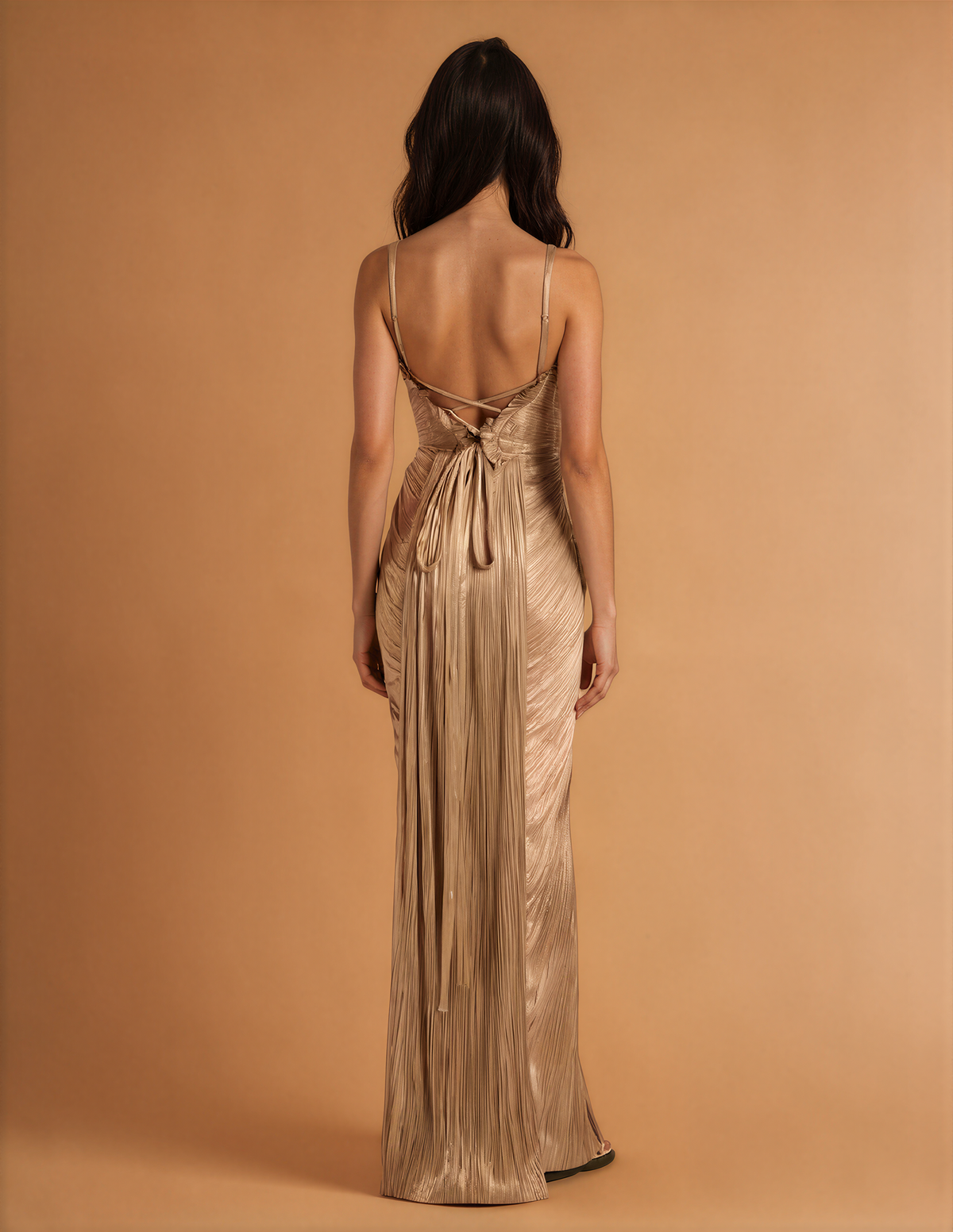 Lawry Gold Metallic Maxi Dress