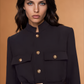 Gold Button Belted Blazer