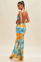 Haylee Sunset Blue Maxi Dress
