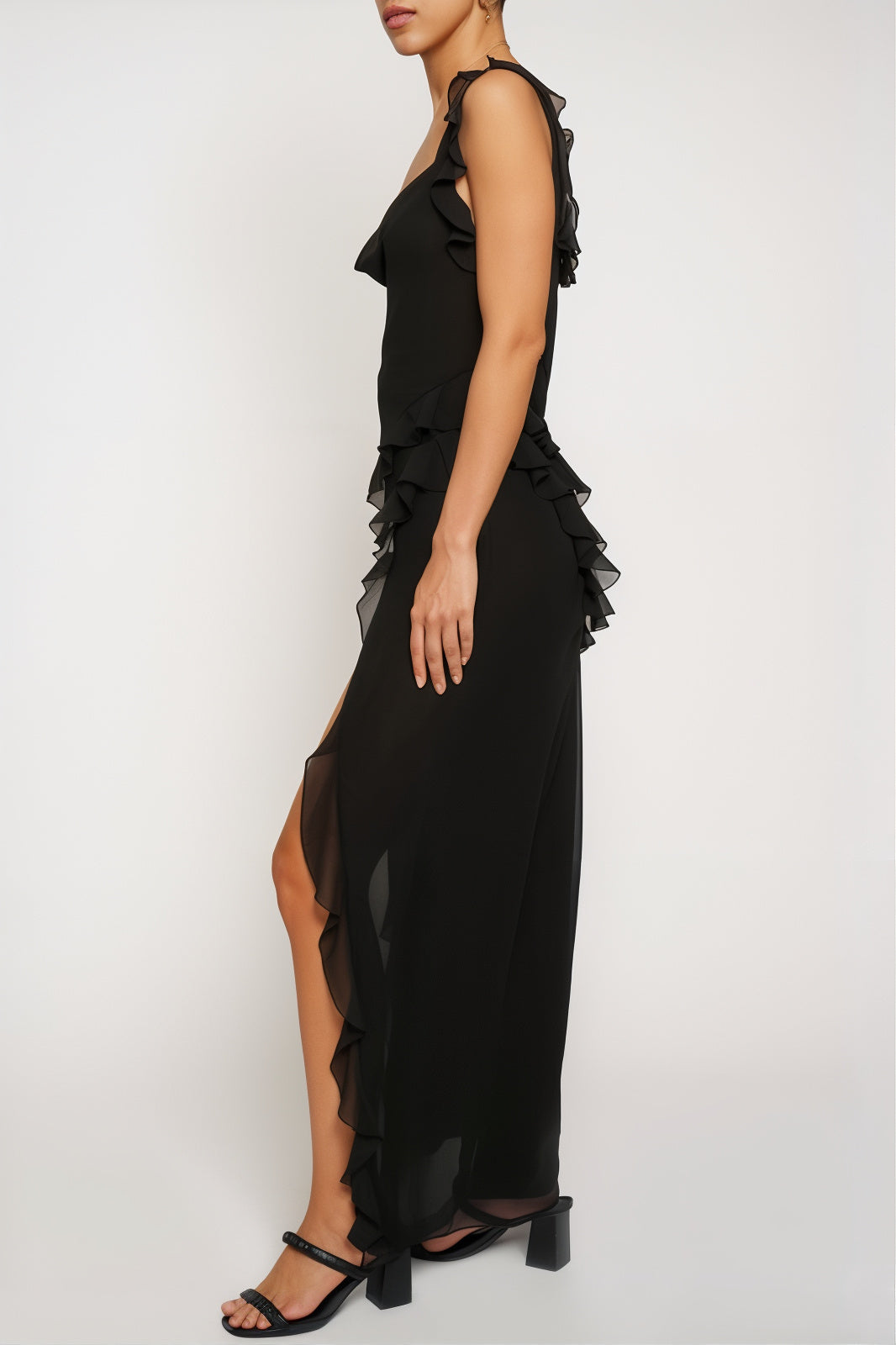 Georgette Ruffled Maxi Dress