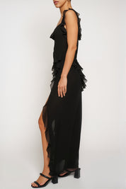 Georgette Ruffled Maxi Dress