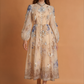 Long Sleeve Printed Button Down Dress