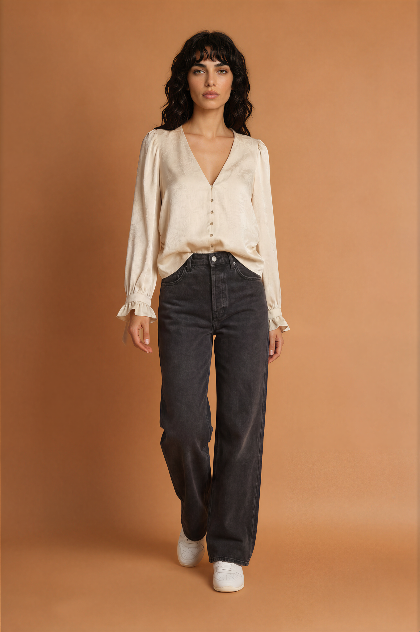 Wrinkle Effect Slim Shirt