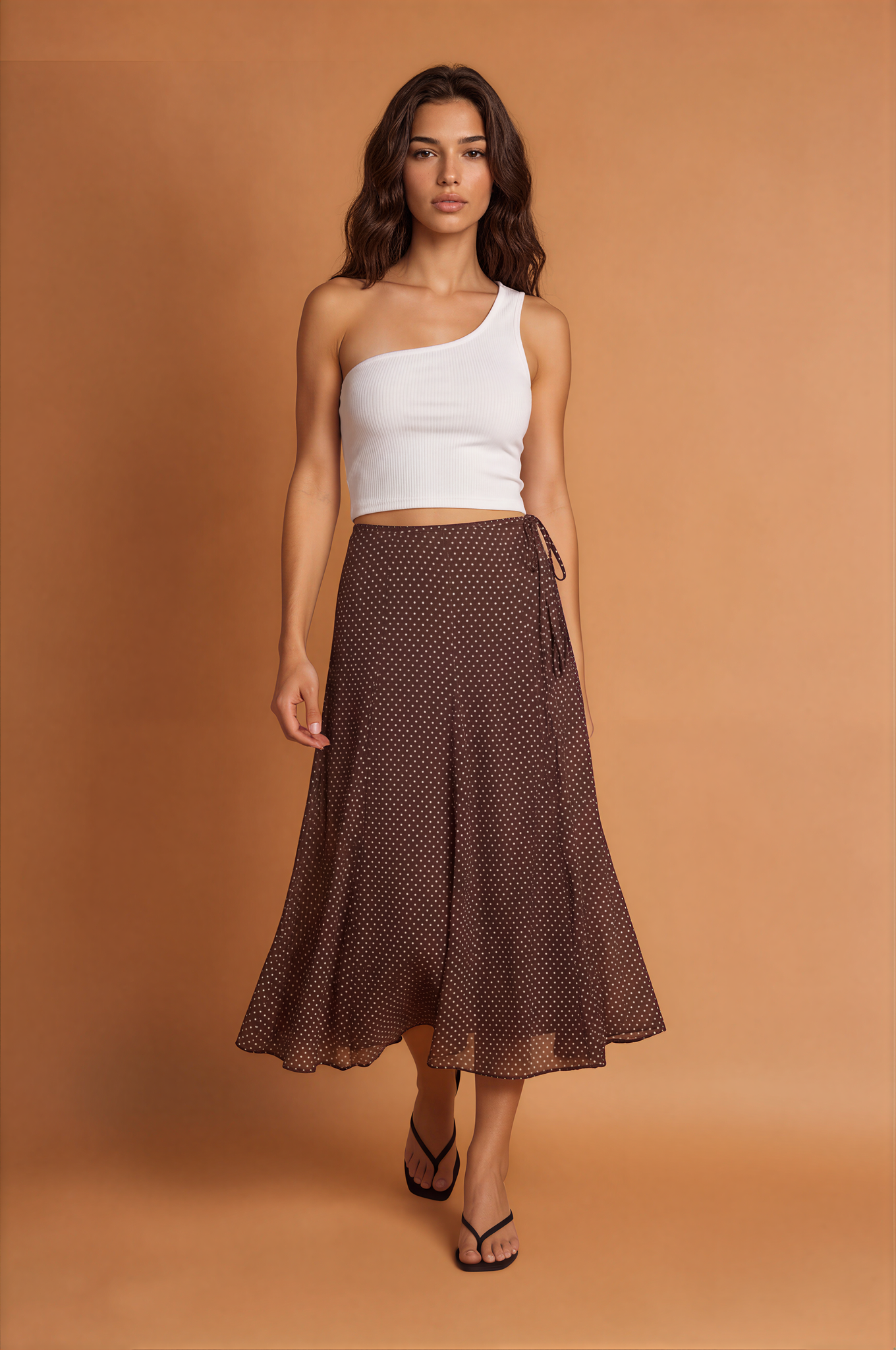 Polka Dot Midi Skirt