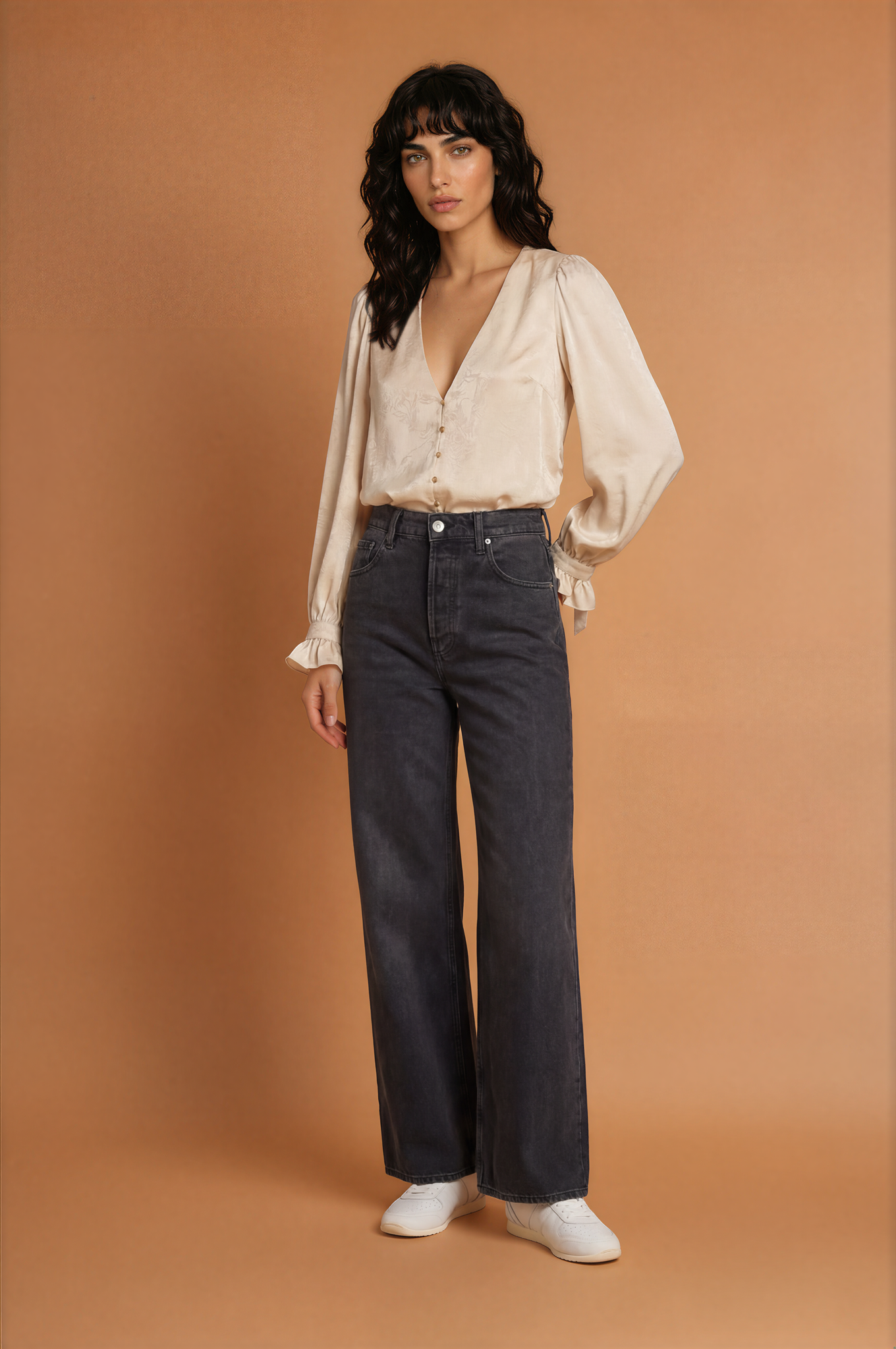 Wrinkle Effect Slim Shirt
