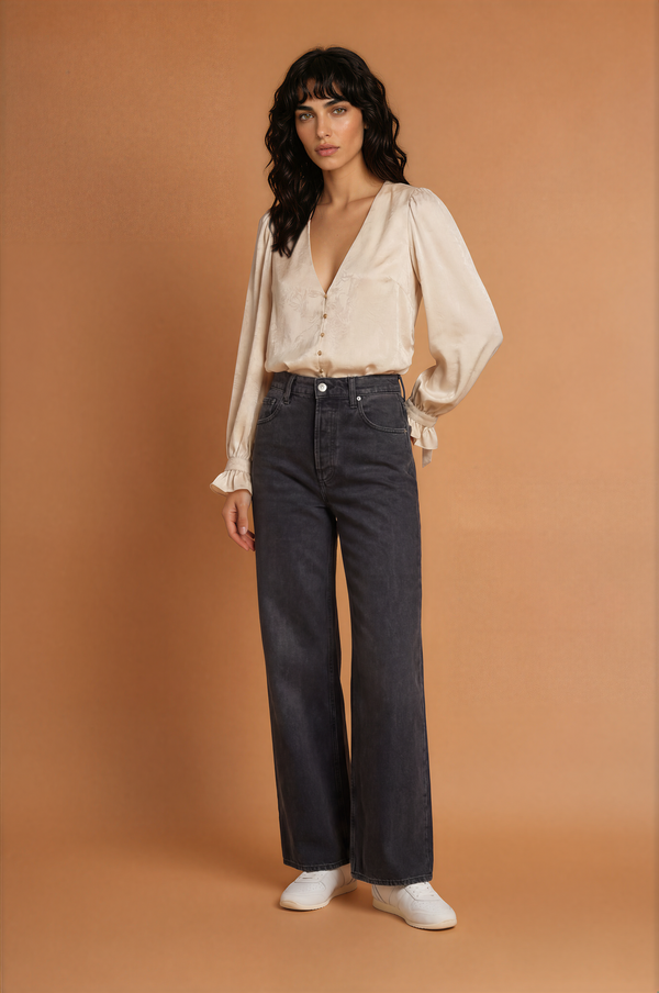 Wrinkle Effect Slim Shirt