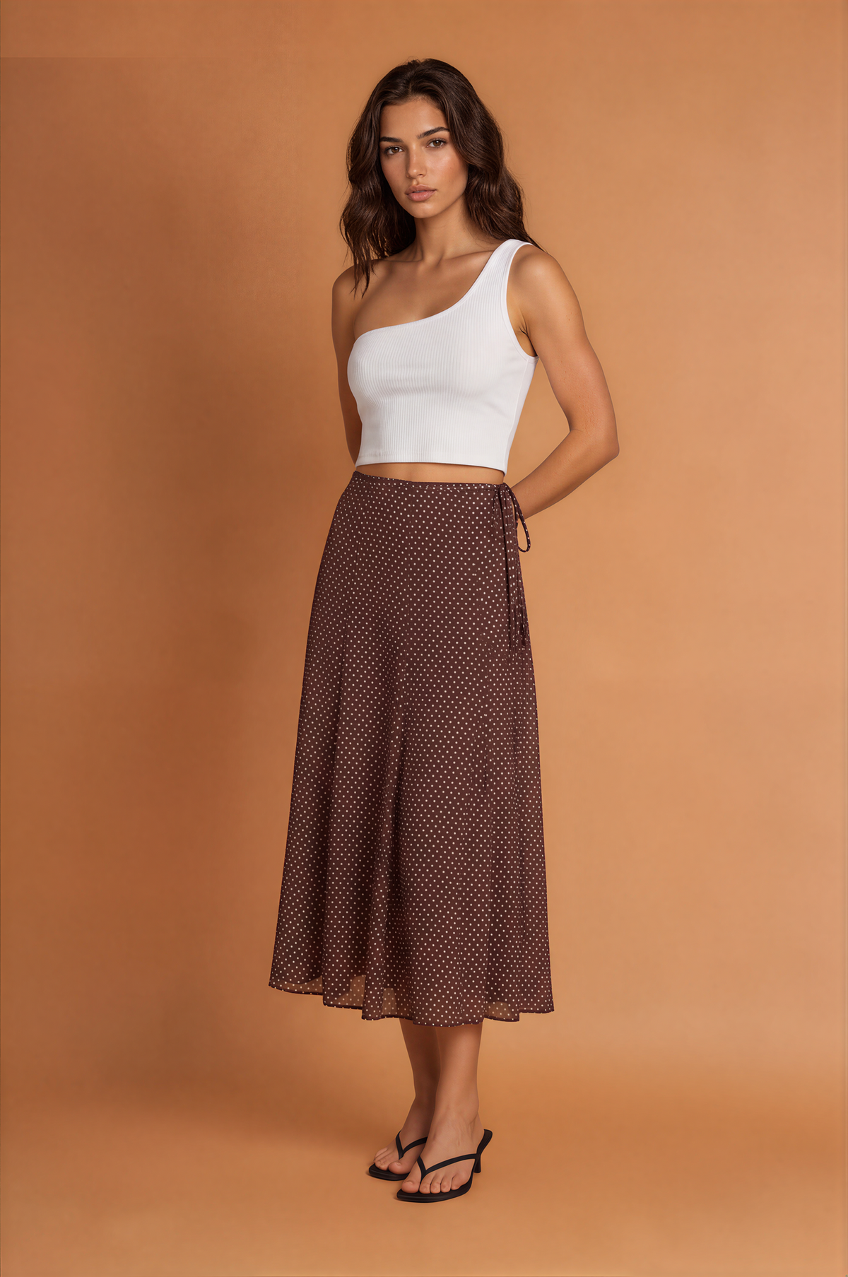 Polka Dot Midi Skirt