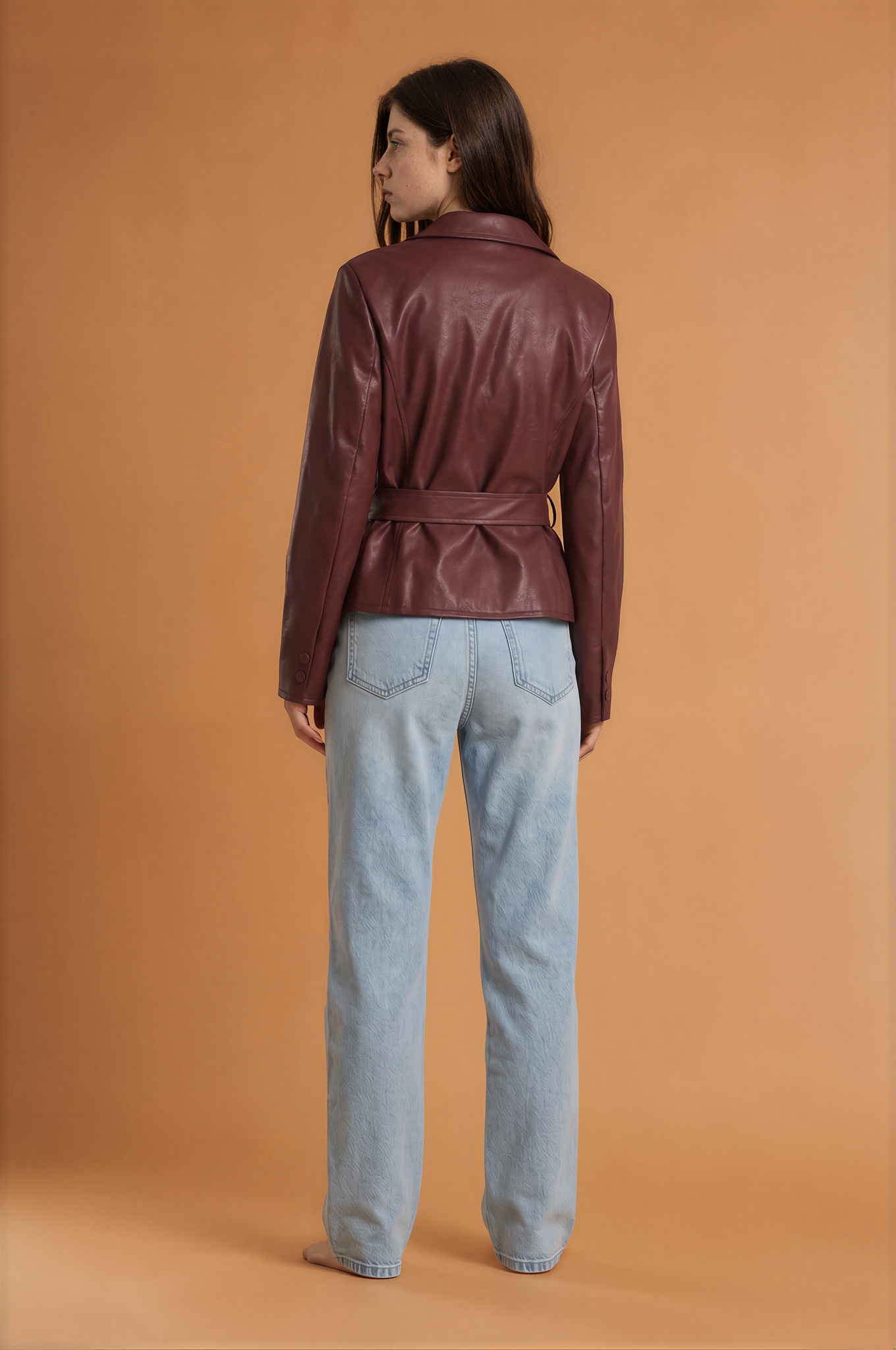 Red Faux Leather Jacket