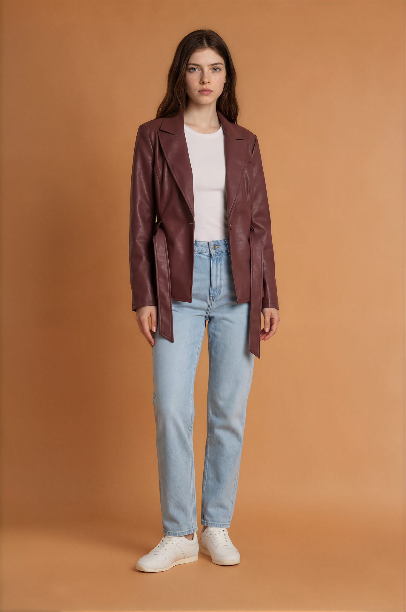 Red Faux Leather Jacket