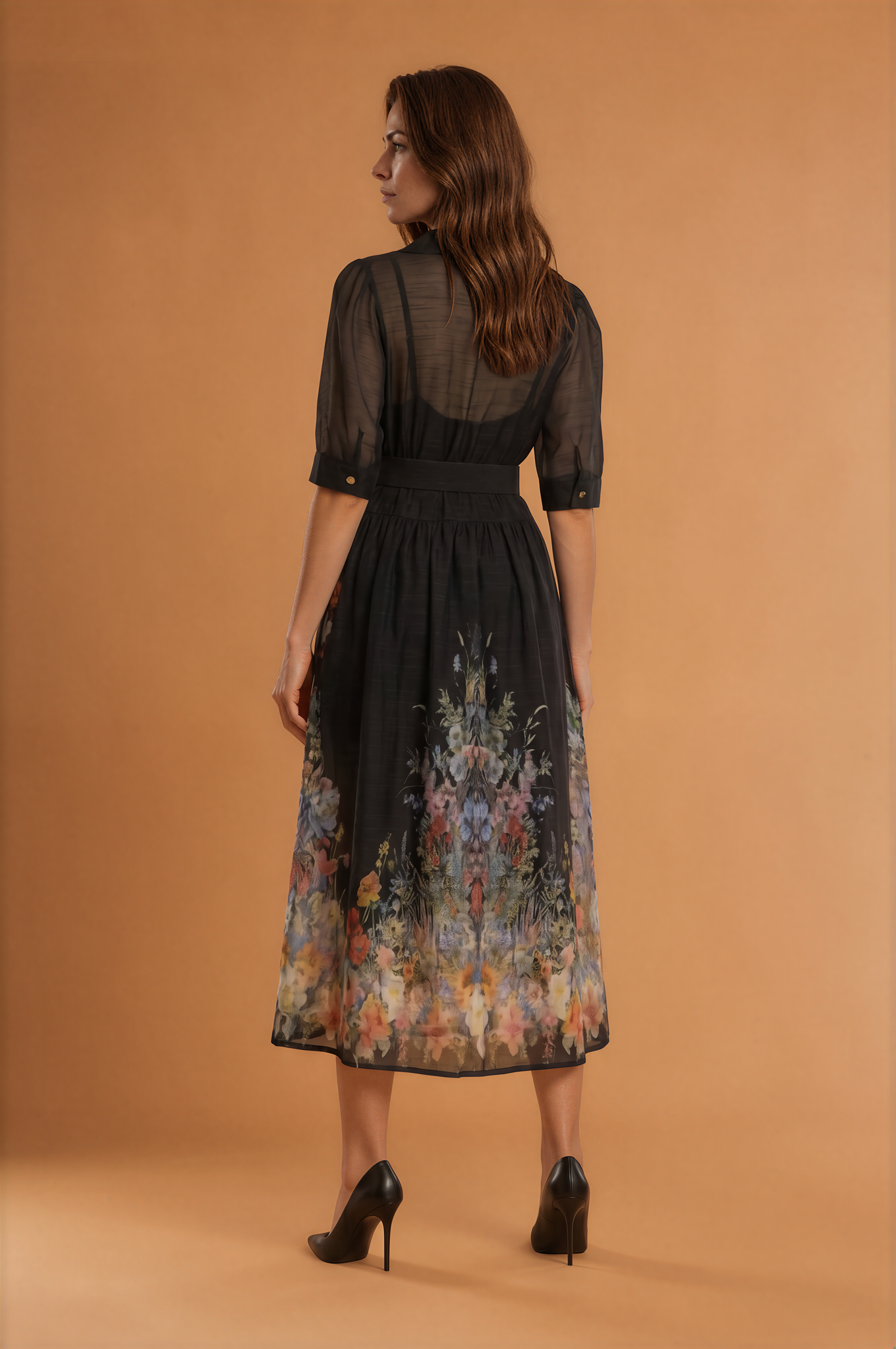 Rosa Sheer Black Floral