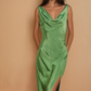 Ibiza Green Satin Dress