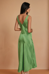 Ibiza Green Satin Dress
