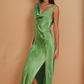 Ibiza Green Satin Dress